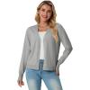 imageGRECERELLE 2025 Womens Lightweight Open Front Long Sleeve Casual Button Down VNeck Cardigan Sweater S2XLLight Grey