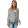 imageGRECERELLE 2025 Womens Lightweight Open Front Long Sleeve Casual Button Down VNeck Cardigan Sweater S2XLLight Grey