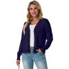imageGRECERELLE 2025 Womens Lightweight Open Front Long Sleeve Casual Button Down VNeck Cardigan Sweater S2XLNavy Blue