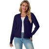 imageGRECERELLE 2025 Womens Lightweight Open Front Long Sleeve Casual Button Down VNeck Cardigan Sweater S2XLNavy Blue