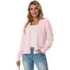 imageGRECERELLE 2025 Womens Lightweight Open Front Long Sleeve Casual Button Down VNeck Cardigan Sweater S2XLPink White