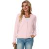 imageGRECERELLE 2025 Womens Lightweight Open Front Long Sleeve Casual Button Down VNeck Cardigan Sweater S2XLPink White