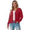 imageGRECERELLE 2025 Womens Lightweight Open Front Long Sleeve Casual Button Down VNeck Cardigan Sweater S2XLRed