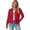 imageGRECERELLE 2025 Womens Lightweight Open Front Long Sleeve Casual Button Down VNeck Cardigan Sweater S2XLRed