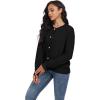 imageGRECERELLE Women Knit Cardigan Sweaters Long Sleeve Open Front Button Down Casual Trendy Jackets OutwearBlack