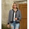 imageGRECERELLE Women Knit Cardigan Sweaters Long Sleeve Open Front Button Down Casual Trendy Jackets OutwearStripedblack White
