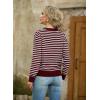 imageGRECERELLE Women Knit Cardigan Sweaters Long Sleeve Open Front Button Down Casual Trendy Jackets OutwearStripedwind Red White