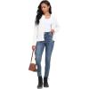 imageGRECERELLE Women Knit Cardigan Sweaters Long Sleeve Open Front Button Down Casual Trendy Jackets OutwearWhite