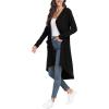 imageGRECERELLE Womens Cardigans Lightweight 2024 Long Sleeve Button Down Duster Casual Long Cardigan Outerwear with PocketsRibbedblack