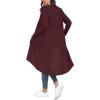 imageGRECERELLE Womens Cardigans Lightweight 2024 Long Sleeve Button Down Duster Casual Long Cardigan Outerwear with PocketsRibbedwine Red