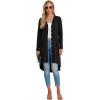 imageGRECERELLE Womens Cardigans Lightweight 2025 Long Sleeve Button Down Duster Casual Long Cardigan Outerwear with PocketsBlack
