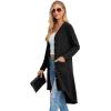 imageGRECERELLE Womens Cardigans Lightweight 2025 Long Sleeve Button Down Duster Casual Long Cardigan Outerwear with PocketsBlack