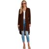 imageGRECERELLE Womens Cardigans Lightweight 2025 Long Sleeve Button Down Duster Casual Long Cardigan Outerwear with PocketsCoffee