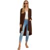imageGRECERELLE Womens Cardigans Lightweight 2025 Long Sleeve Button Down Duster Casual Long Cardigan Outerwear with PocketsCoffee