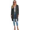 imageGRECERELLE Womens Cardigans Lightweight 2025 Long Sleeve Button Down Duster Casual Long Cardigan Outerwear with PocketsDark Gray