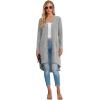 imageGRECERELLE Womens Cardigans Lightweight 2025 Long Sleeve Button Down Duster Casual Long Cardigan Outerwear with PocketsGray