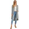 imageGRECERELLE Womens Cardigans Lightweight 2025 Long Sleeve Button Down Duster Casual Long Cardigan Outerwear with PocketsGray
