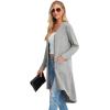 imageGRECERELLE Womens Cardigans Lightweight 2025 Long Sleeve Button Down Duster Casual Long Cardigan Outerwear with PocketsGray