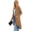 imageGRECERELLE Womens Cardigans Lightweight 2025 Long Sleeve Button Down Duster Casual Long Cardigan Outerwear with PocketsKhaki