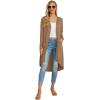imageGRECERELLE Womens Cardigans Lightweight 2025 Long Sleeve Button Down Duster Casual Long Cardigan Outerwear with PocketsKhaki