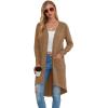 imageGRECERELLE Womens Cardigans Lightweight 2025 Long Sleeve Button Down Duster Casual Long Cardigan Outerwear with PocketsKhaki