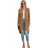 imageGRECERELLE Womens Cardigans Lightweight 2025 Long Sleeve Button Down Duster Casual Long Cardigan Outerwear with PocketsKhaki