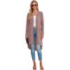 imageGRECERELLE Womens Cardigans Lightweight 2025 Long Sleeve Button Down Duster Casual Long Cardigan Outerwear with PocketsLight Pink