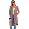 imageGRECERELLE Womens Cardigans Lightweight 2025 Long Sleeve Button Down Duster Casual Long Cardigan Outerwear with PocketsLight Pink