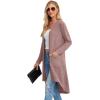 imageGRECERELLE Womens Cardigans Lightweight 2025 Long Sleeve Button Down Duster Casual Long Cardigan Outerwear with PocketsLight Pink