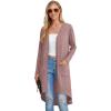imageGRECERELLE Womens Cardigans Lightweight 2025 Long Sleeve Button Down Duster Casual Long Cardigan Outerwear with PocketsLight Pink