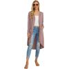 imageGRECERELLE Womens Cardigans Lightweight 2025 Long Sleeve Button Down Duster Casual Long Cardigan Outerwear with PocketsLight Pink