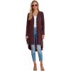 imageGRECERELLE Womens Cardigans Lightweight 2025 Long Sleeve Button Down Duster Casual Long Cardigan Outerwear with PocketsMaroon