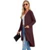 imageGRECERELLE Womens Cardigans Lightweight 2025 Long Sleeve Button Down Duster Casual Long Cardigan Outerwear with PocketsMaroon