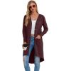 imageGRECERELLE Womens Cardigans Lightweight 2025 Long Sleeve Button Down Duster Casual Long Cardigan Outerwear with PocketsMaroon