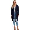 imageGRECERELLE Womens Cardigans Lightweight 2025 Long Sleeve Button Down Duster Casual Long Cardigan Outerwear with PocketsNavy Blue