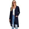 imageGRECERELLE Womens Cardigans Lightweight 2025 Long Sleeve Button Down Duster Casual Long Cardigan Outerwear with PocketsNavy Blue