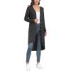 imageGRECERELLE Womens Cardigans Lightweight 2025 Long Sleeve Button Down Duster Casual Long Cardigan Outerwear with PocketsRibbeddark Gray