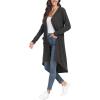 imageGRECERELLE Womens Cardigans Lightweight 2025 Long Sleeve Button Down Duster Casual Long Cardigan Outerwear with PocketsRibbeddark Gray