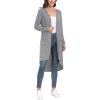imageGRECERELLE Womens Cardigans Lightweight 2025 Long Sleeve Button Down Duster Casual Long Cardigan Outerwear with PocketsRibbedgray