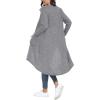 imageGRECERELLE Womens Cardigans Lightweight 2025 Long Sleeve Button Down Duster Casual Long Cardigan Outerwear with PocketsRibbedgray