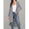 imageGRECERELLE Womens Cardigans Lightweight 2025 Long Sleeve Button Down Duster Casual Long Cardigan Outerwear with PocketsRibbedgray