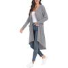imageGRECERELLE Womens Cardigans Lightweight 2025 Long Sleeve Button Down Duster Casual Long Cardigan Outerwear with PocketsRibbedgray