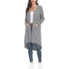 imageGRECERELLE Womens Cardigans Lightweight 2025 Long Sleeve Button Down Duster Casual Long Cardigan Outerwear with PocketsRibbedgray