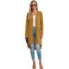imageGRECERELLE Womens Cardigans Lightweight 2025 Long Sleeve Button Down Duster Casual Long Cardigan Outerwear with PocketsYellow