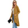 imageGRECERELLE Womens Cardigans Lightweight 2025 Long Sleeve Button Down Duster Casual Long Cardigan Outerwear with PocketsYellow