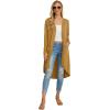 imageGRECERELLE Womens Cardigans Lightweight 2025 Long Sleeve Button Down Duster Casual Long Cardigan Outerwear with PocketsYellow