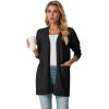 imageGRECERELLE Womens Lightweight Open Front Casual VNeck Long Cardigan Sweater with Pockets S2XL01 Black