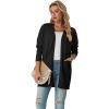 imageGRECERELLE Womens Lightweight Open Front Casual VNeck Long Cardigan Sweater with Pockets S2XL01 Black