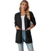 imageGRECERELLE Womens Lightweight Open Front Casual VNeck Long Cardigan Sweater with Pockets S2XL01 Black