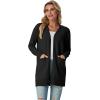 imageGRECERELLE Womens Lightweight Open Front Casual VNeck Long Cardigan Sweater with Pockets S2XL01 Black